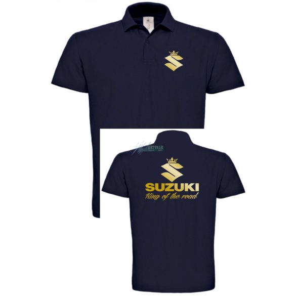 Motor fan Suzuki - Az utak királya galléros férfi póló