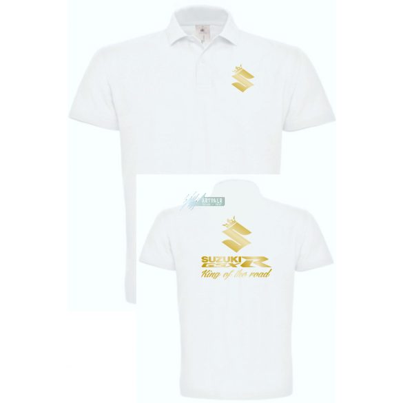 Motor fan Suzuki GSX R - Az utak királya galléros férfi póló