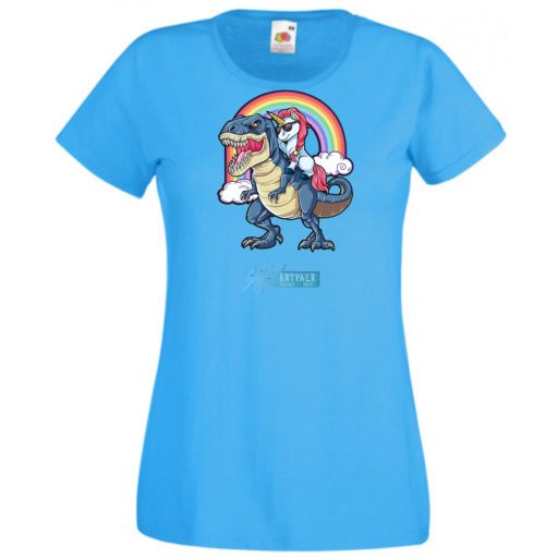 Humor - Unikornis a Tyrexen női rövid ujjú póló