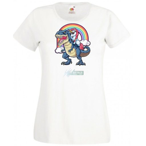 Humor - Unikornis a Tyrexen női rövid ujjú póló