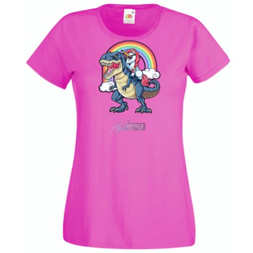Humor - Unikornis a Tyrexen női rövid ujjú póló