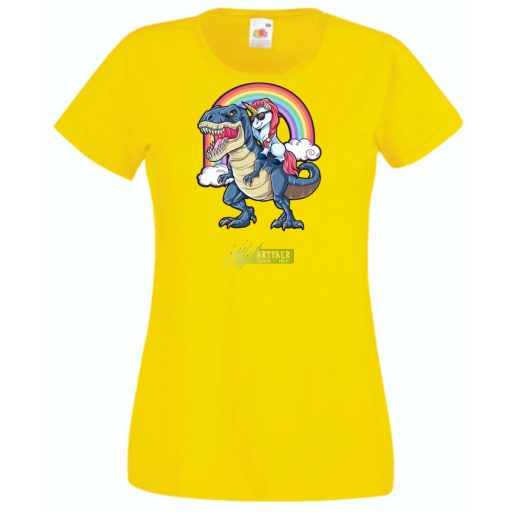 Humor - Unikornis a Tyrexen női rövid ujjú póló