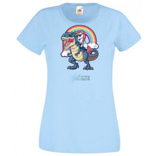 Humor - Unikornis a Tyrexen női rövid ujjú póló
