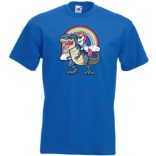 Humor - Unikornis a Tyrexen férfi rövid ujjú póló