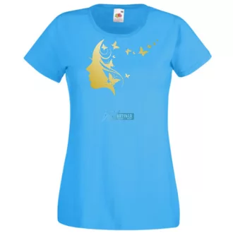   Női Design - Pillangós női fej 2. női rövid ujjú póló