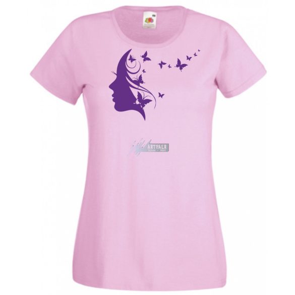 Női Design - Pillangós női fej 2. női rövid ujjú póló