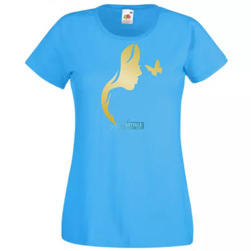Női Design - Pillangós női fej 3. női rövid ujjú póló