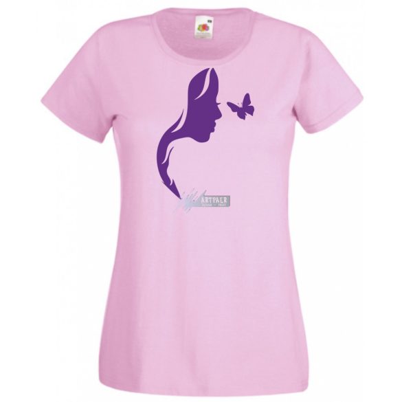 Női Design - Pillangós női fej 3. női rövid ujjú póló