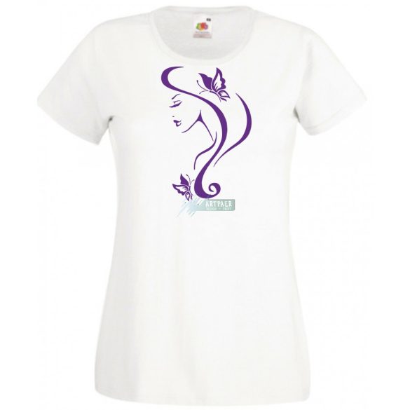Női Design - Pillangós női fej 4. női rövid ujjú póló