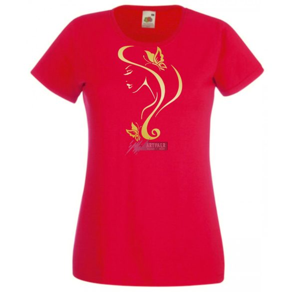 Női Design - Pillangós női fej 4. női rövid ujjú póló