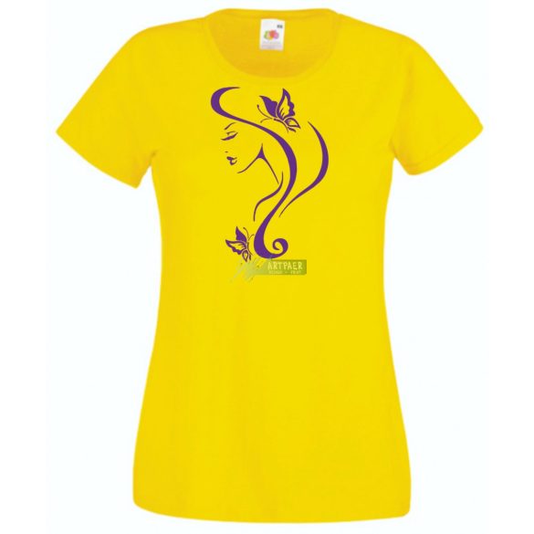 Női Design - Pillangós női fej 4. női rövid ujjú póló