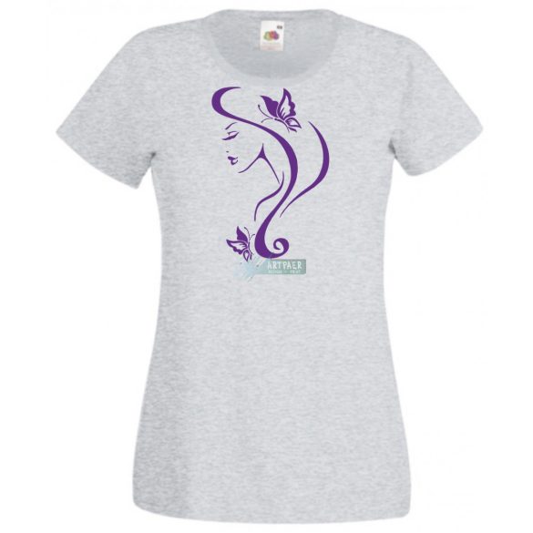 Női Design - Pillangós női fej 4. női rövid ujjú póló