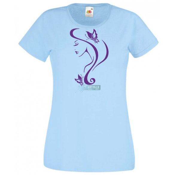 Női Design - Pillangós női fej 4. női rövid ujjú póló