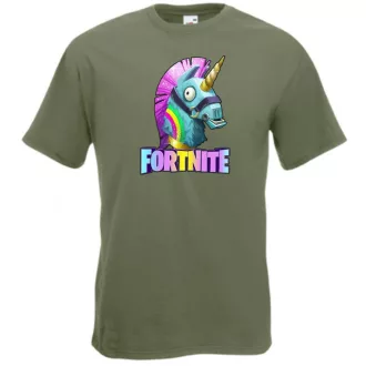   Unicorn Llama - Game fan Fortnite stílus férfi rövid ujjú póló