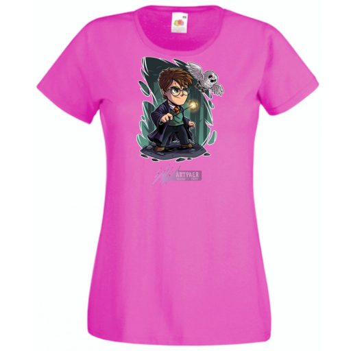 Kicsike varázsló tanonc bagollyal -C - női rövid ujjú póló