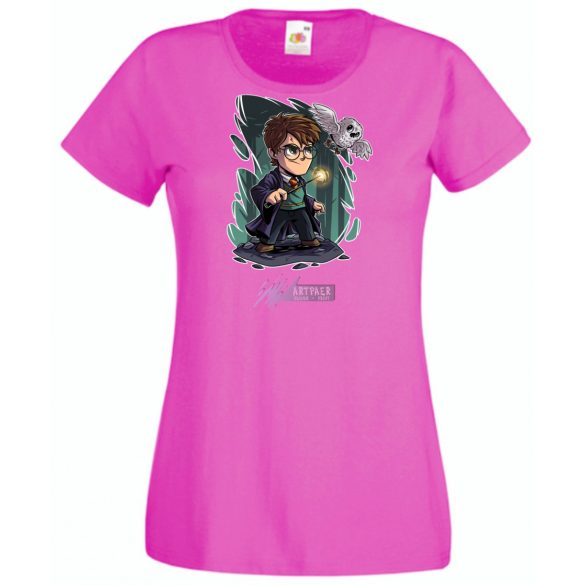 Kicsike varázsló tanonc bagollyal -C - női rövid ujjú póló