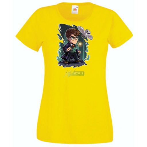 Kicsike varázsló tanonc bagollyal -C - női rövid ujjú póló