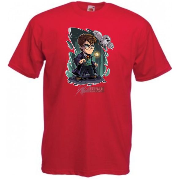 Kicsike varázsló tanonc bagollyal -C - férfi rövid ujjú póló