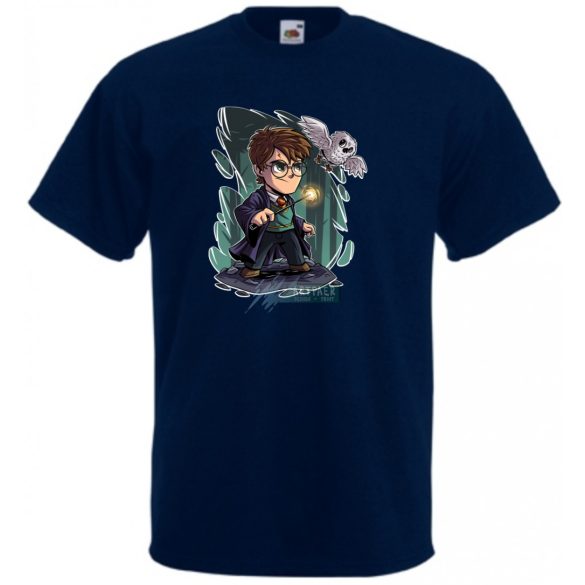 Kicsike varázsló tanonc bagollyal -C - férfi rövid ujjú póló