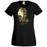 Női fej növény motívummal női rövid ujjú póló