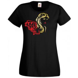 Női fej lepkés sállal női rövid ujjú póló