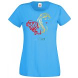 Női fej lepkés sállal női rövid ujjú póló