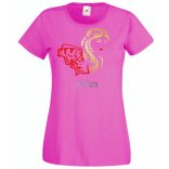 Női fej lepkés sállal női rövid ujjú póló