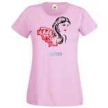 Női fej lepkés sállal női rövid ujjú póló