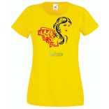 Női fej lepkés sállal női rövid ujjú póló