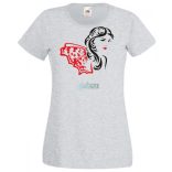 Női fej lepkés sállal női rövid ujjú póló