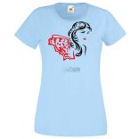 Női fej lepkés sállal női rövid ujjú póló