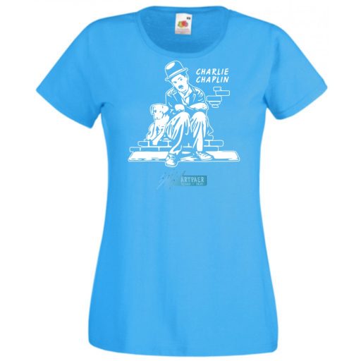 Retro film fan Charlie Chaplin -A női rövid ujjú póló