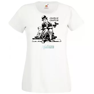 Retro film fan Charlie Chaplin -A női rövid ujjú póló