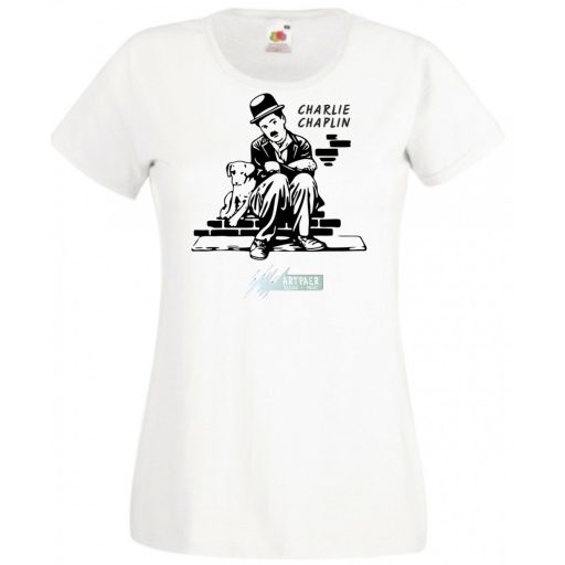 Retro film fan Charlie Chaplin -A női rövid ujjú póló