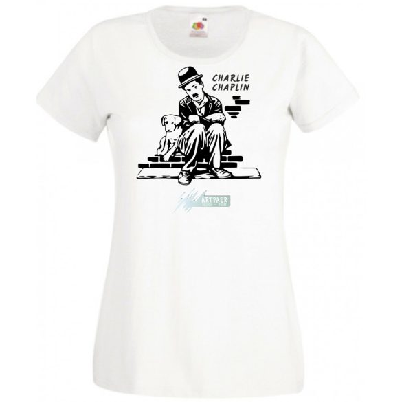 Retro film fan Charlie Chaplin -A női rövid ujjú póló