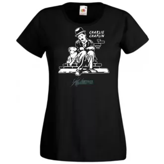 Retro film fan Charlie Chaplin -A női rövid ujjú póló