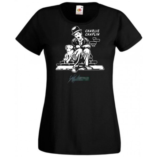 Retro film fan Charlie Chaplin -A női rövid ujjú póló