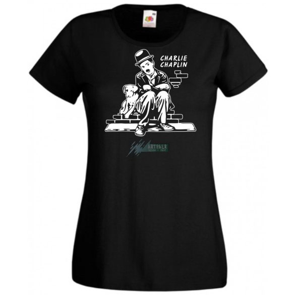 Retro film fan Charlie Chaplin -A női rövid ujjú póló