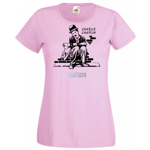 Retro film fan Charlie Chaplin -A női rövid ujjú póló