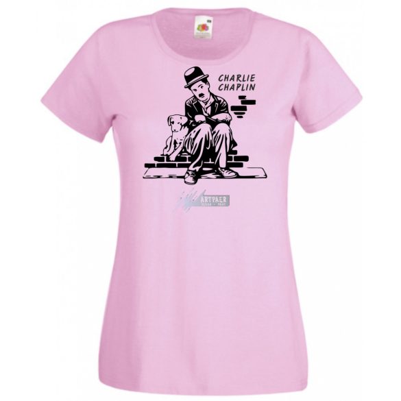 Retro film fan Charlie Chaplin -A női rövid ujjú póló