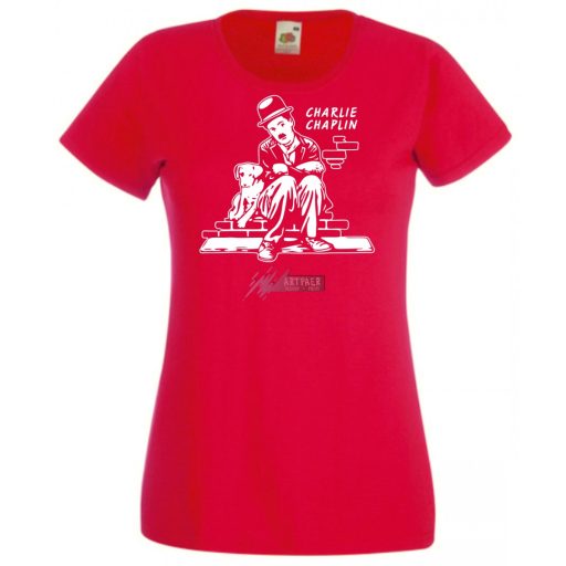 Retro film fan Charlie Chaplin -A női rövid ujjú póló