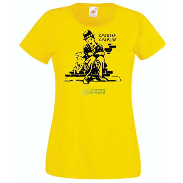 Retro film fan Charlie Chaplin -A női rövid ujjú póló