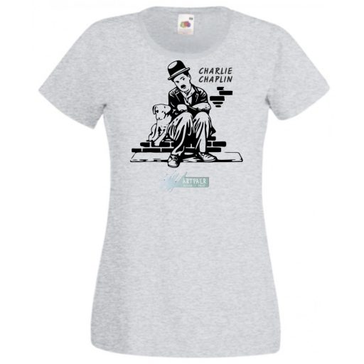 Retro film fan Charlie Chaplin -A női rövid ujjú póló
