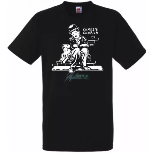 Retro film fan Charlie Chaplin -A férfi rövid ujjú póló