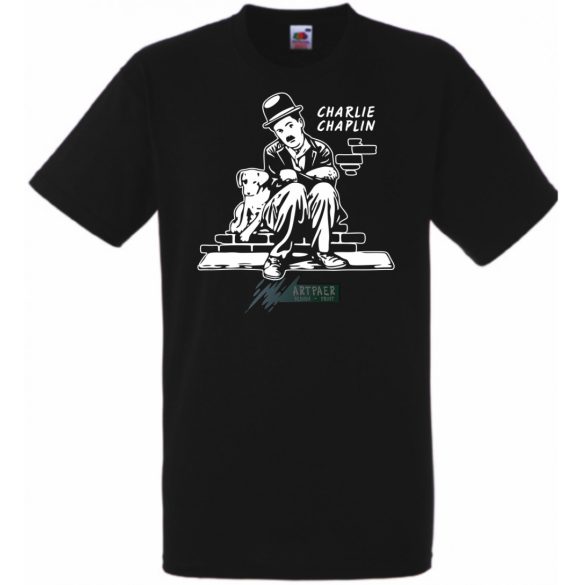 Retro film fan Charlie Chaplin -A férfi rövid ujjú póló