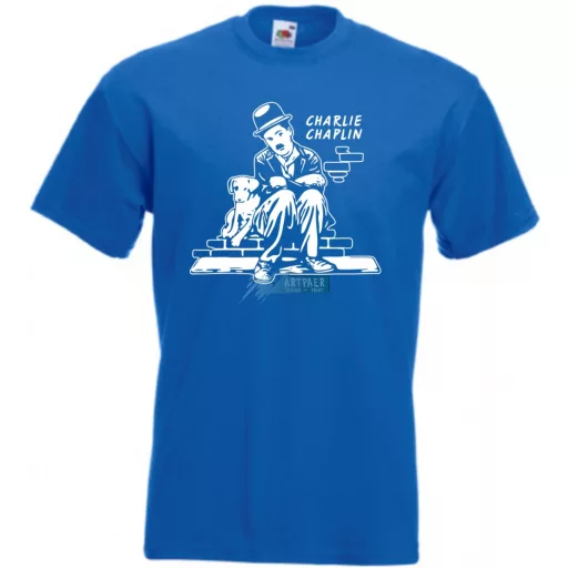 Retro film fan Charlie Chaplin -A férfi rövid ujjú póló