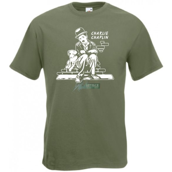 Retro film fan Charlie Chaplin -A férfi rövid ujjú póló