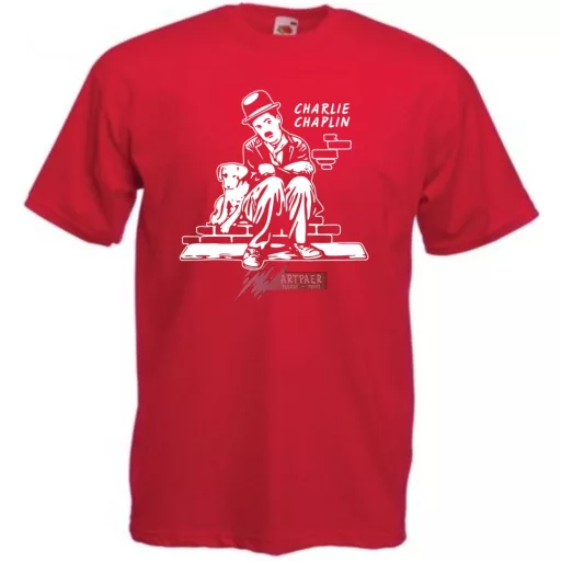 Retro film fan Charlie Chaplin -A férfi rövid ujjú póló