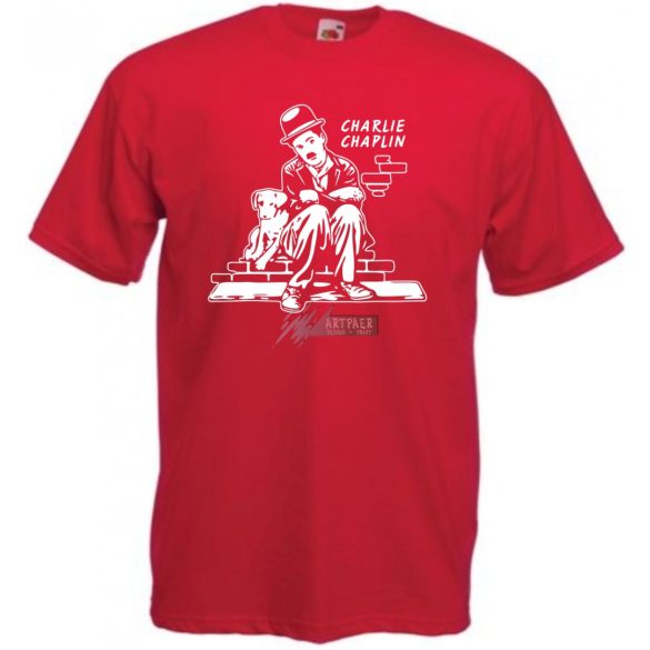 Retro film fan Charlie Chaplin -A férfi rövid ujjú póló