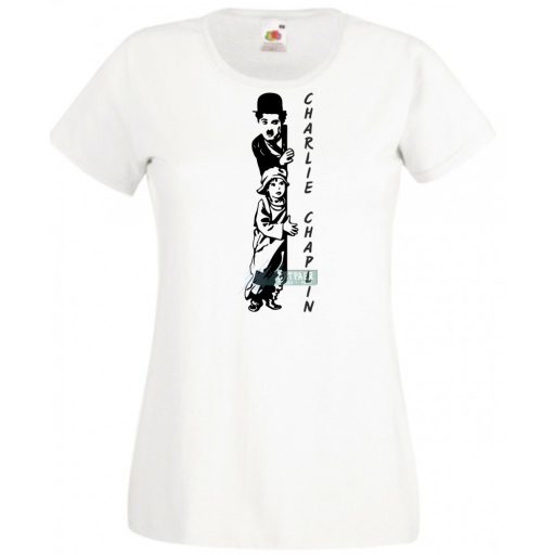 Retro film fan Charlie Chaplin -B női rövid ujjú póló